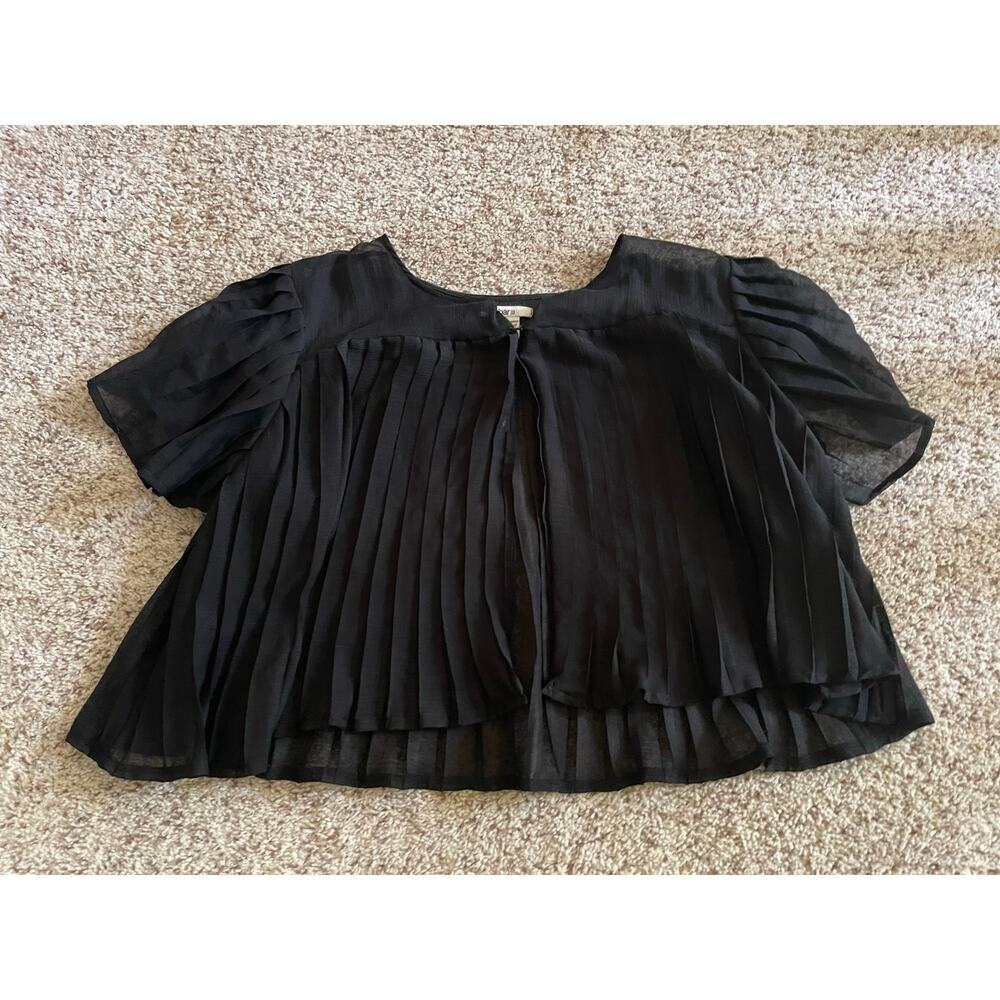 Bar III womens large sheer pleated cardigan sweater